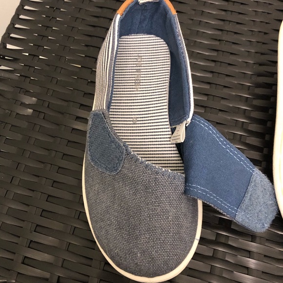 Joe Fresh 9T Denim Striped Velcro Boat Shoes - Picture 4 of 13